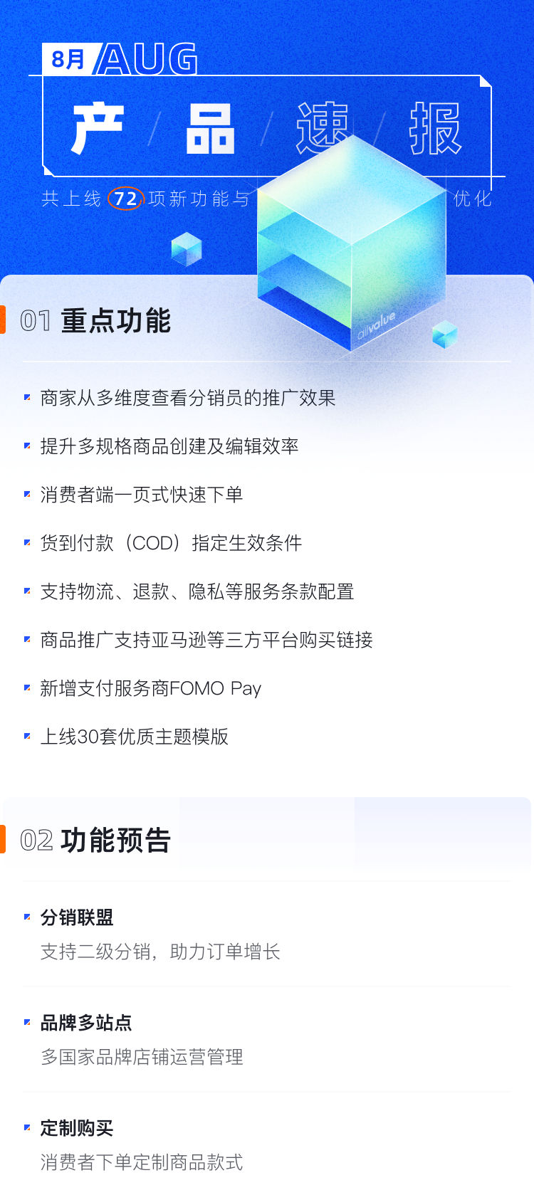 8月產(chǎn)品速報 |二級分銷、支持亞馬遜等平臺跳轉(zhuǎn)及72項功能優(yōu)化