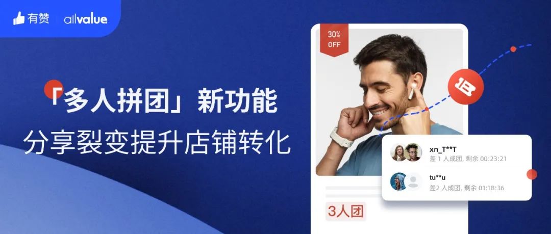AllValue推出「多人拼團(tuán)」功能，解鎖獨(dú)立站“裂變營(yíng)銷(xiāo)”新玩法！